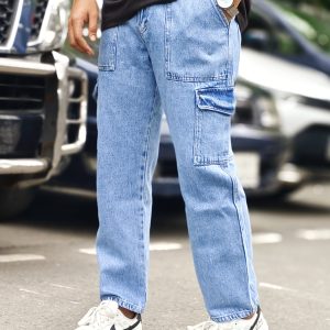 NEW 6 POCKET BAGGY SKY BLUE